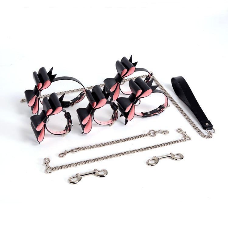 Bow Set SM Fun（COW Leather）Bundle Combination Adult Products Male and Female Alternative Training and Binding Toys