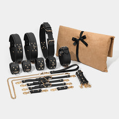 Fun set（PU leather） SM binding props, torture tools, handcuffs, ankle handcuffs, binding constraints, flirting tools, sex products